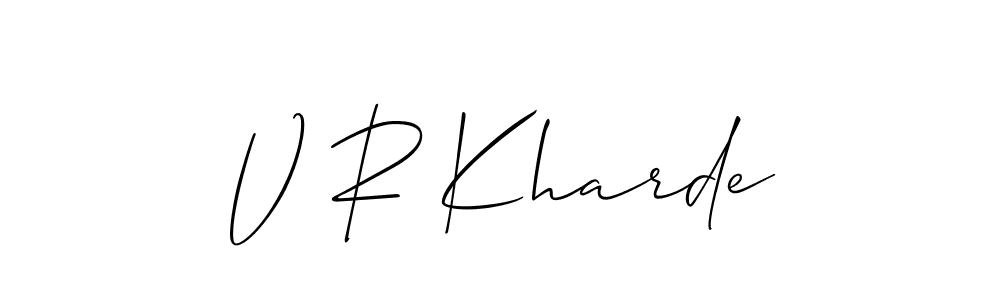 How to Draw V R Kharde signature style? Allison_Script is a latest design signature styles for name V R Kharde. V R Kharde signature style 2 images and pictures png