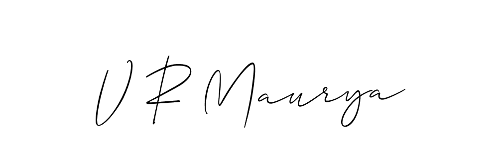How to make V R Maurya signature? Allison_Script is a professional autograph style. Create handwritten signature for V R Maurya name. V R Maurya signature style 2 images and pictures png