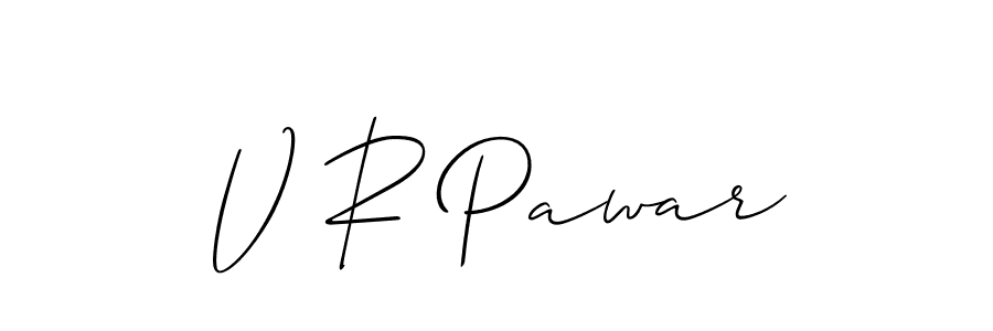 How to make V R Pawar signature? Allison_Script is a professional autograph style. Create handwritten signature for V R Pawar name. V R Pawar signature style 2 images and pictures png