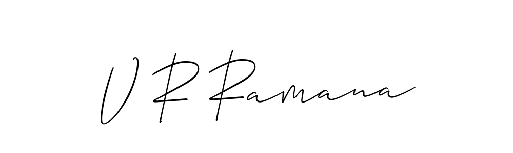 Make a beautiful signature design for name V R Ramana. With this signature (Allison_Script) style, you can create a handwritten signature for free. V R Ramana signature style 2 images and pictures png
