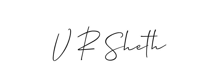 Design your own signature with our free online signature maker. With this signature software, you can create a handwritten (Allison_Script) signature for name V R Sheth. V R Sheth signature style 2 images and pictures png