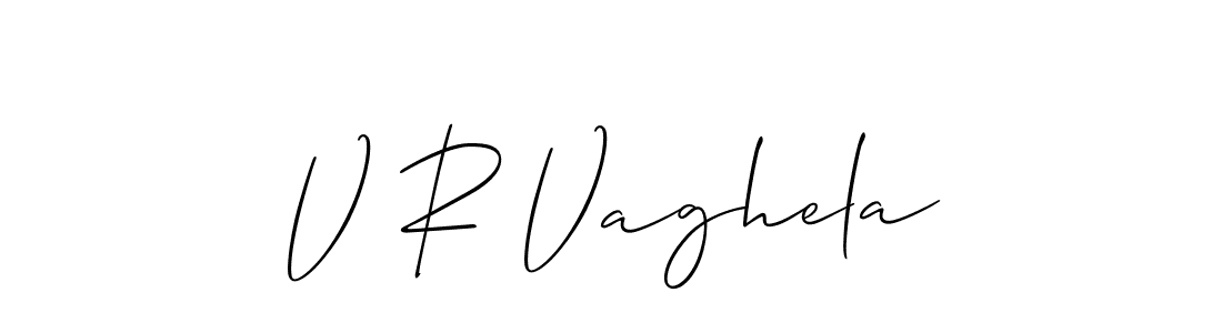 if you are searching for the best signature style for your name V R Vaghela. so please give up your signature search. here we have designed multiple signature styles  using Allison_Script. V R Vaghela signature style 2 images and pictures png