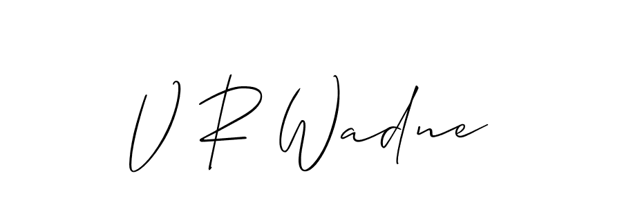 How to Draw V R Wadne signature style? Allison_Script is a latest design signature styles for name V R Wadne. V R Wadne signature style 2 images and pictures png