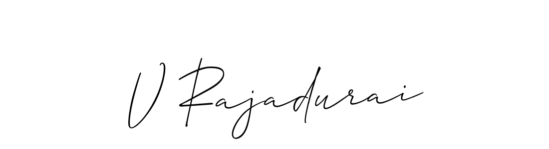 if you are searching for the best signature style for your name V Rajadurai. so please give up your signature search. here we have designed multiple signature styles  using Allison_Script. V Rajadurai signature style 2 images and pictures png