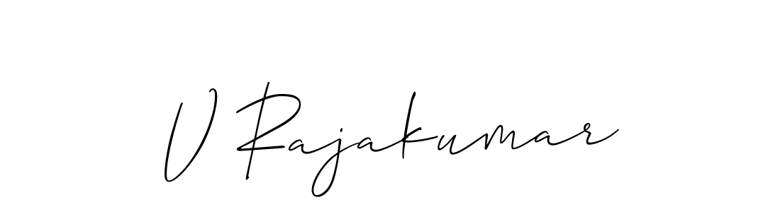 How to make V Rajakumar signature? Allison_Script is a professional autograph style. Create handwritten signature for V Rajakumar name. V Rajakumar signature style 2 images and pictures png