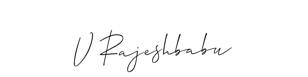 if you are searching for the best signature style for your name V Rajeshbabu. so please give up your signature search. here we have designed multiple signature styles  using Allison_Script. V Rajeshbabu signature style 2 images and pictures png