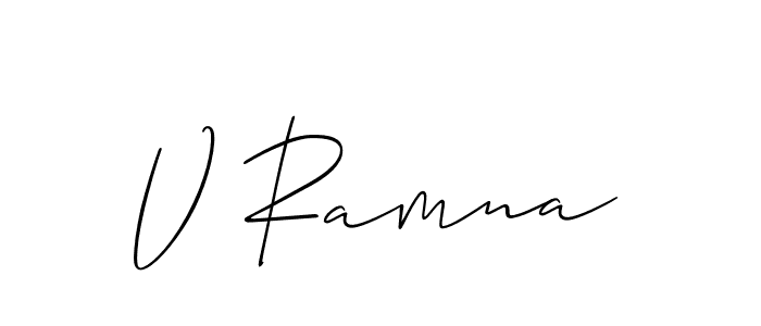 How to Draw V Ramna signature style? Allison_Script is a latest design signature styles for name V Ramna. V Ramna signature style 2 images and pictures png