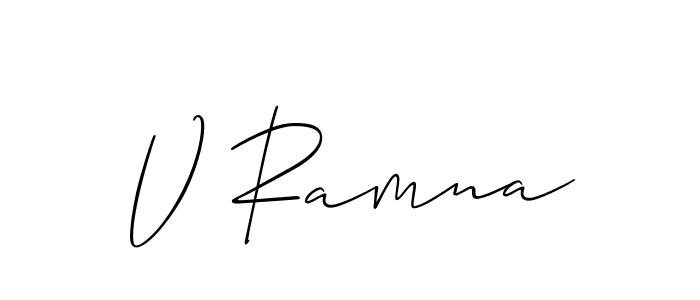 It looks lik you need a new signature style for name V Ramna. Design unique handwritten (Allison_Script) signature with our free signature maker in just a few clicks. V Ramna signature style 2 images and pictures png