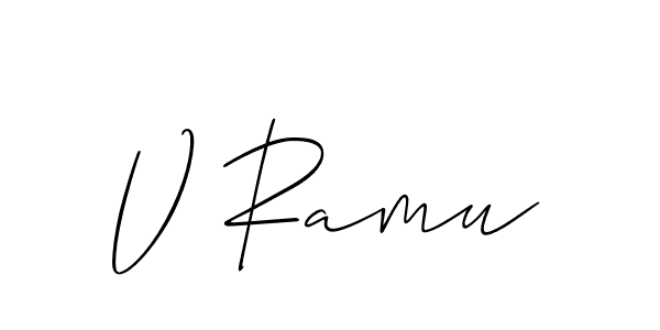 How to make V Ramu signature? Allison_Script is a professional autograph style. Create handwritten signature for V Ramu name. V Ramu signature style 2 images and pictures png