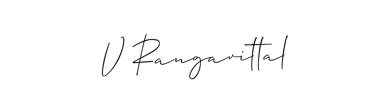 Allison_Script is a professional signature style that is perfect for those who want to add a touch of class to their signature. It is also a great choice for those who want to make their signature more unique. Get V Rangavittal name to fancy signature for free. V Rangavittal signature style 2 images and pictures png