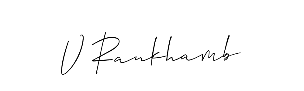 V Rankhamb stylish signature style. Best Handwritten Sign (Allison_Script) for my name. Handwritten Signature Collection Ideas for my name V Rankhamb. V Rankhamb signature style 2 images and pictures png