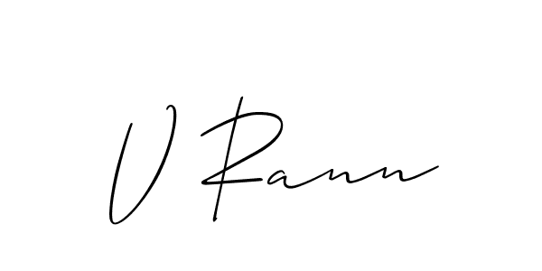 V Rann stylish signature style. Best Handwritten Sign (Allison_Script) for my name. Handwritten Signature Collection Ideas for my name V Rann. V Rann signature style 2 images and pictures png