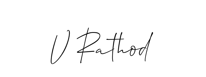 How to make V Rathod signature? Allison_Script is a professional autograph style. Create handwritten signature for V Rathod name. V Rathod signature style 2 images and pictures png