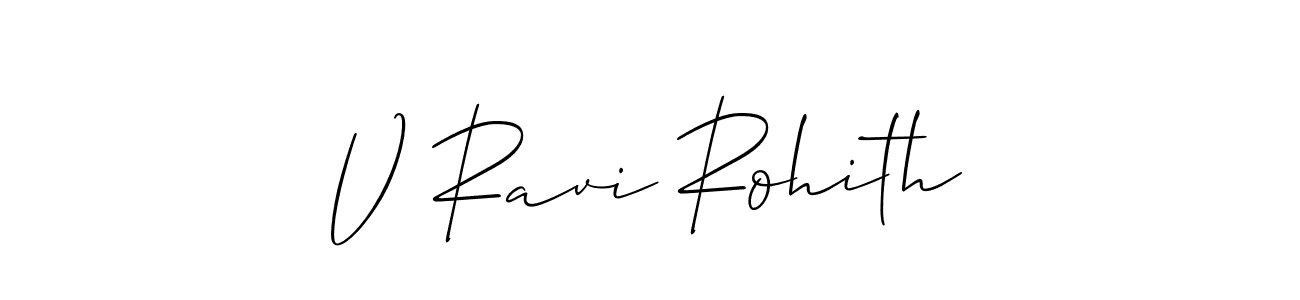 It looks lik you need a new signature style for name V Ravi Rohith. Design unique handwritten (Allison_Script) signature with our free signature maker in just a few clicks. V Ravi Rohith signature style 2 images and pictures png