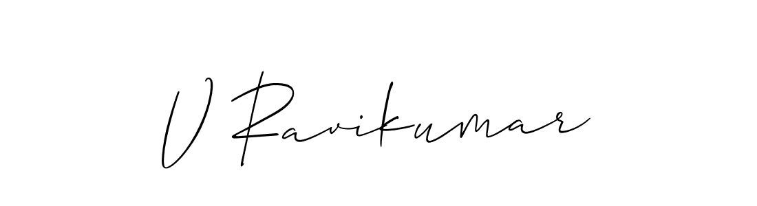 How to make V Ravikumar signature? Allison_Script is a professional autograph style. Create handwritten signature for V Ravikumar name. V Ravikumar signature style 2 images and pictures png