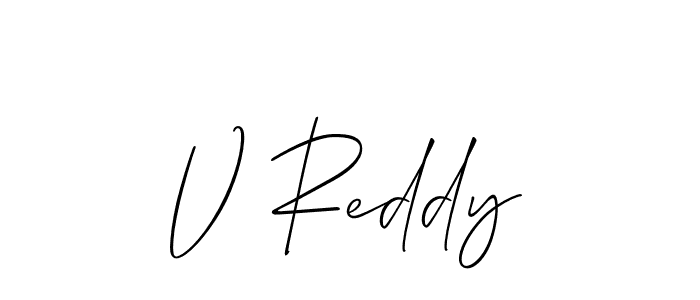 Use a signature maker to create a handwritten signature online. With this signature software, you can design (Allison_Script) your own signature for name V Reddy. V Reddy signature style 2 images and pictures png