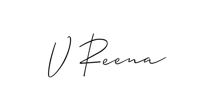 Similarly Allison_Script is the best handwritten signature design. Signature creator online .You can use it as an online autograph creator for name V Reena. V Reena signature style 2 images and pictures png