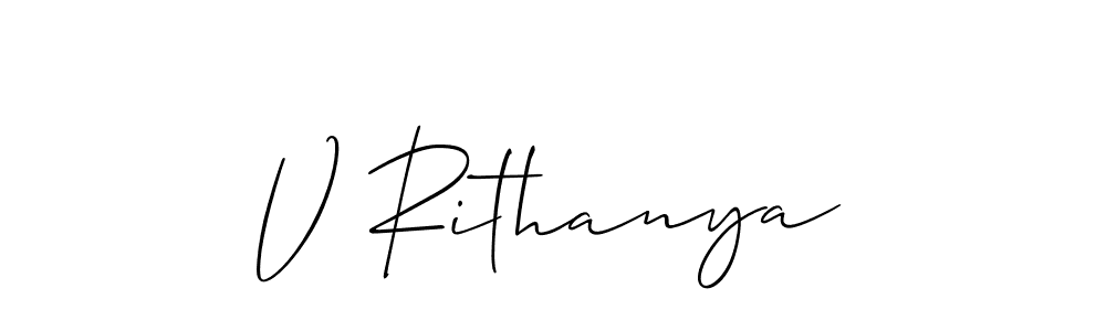 Best and Professional Signature Style for V Rithanya. Allison_Script Best Signature Style Collection. V Rithanya signature style 2 images and pictures png