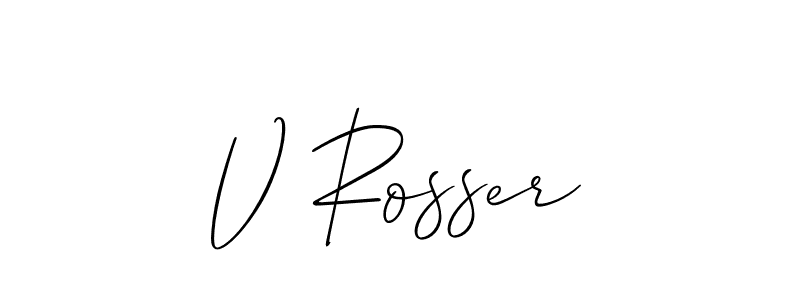 Allison_Script is a professional signature style that is perfect for those who want to add a touch of class to their signature. It is also a great choice for those who want to make their signature more unique. Get V Rosser name to fancy signature for free. V Rosser signature style 2 images and pictures png