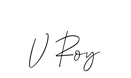 V Roy stylish signature style. Best Handwritten Sign (Allison_Script) for my name. Handwritten Signature Collection Ideas for my name V Roy. V Roy signature style 2 images and pictures png