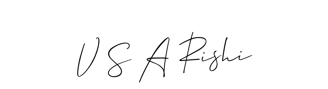 Make a beautiful signature design for name V S A Rishi. With this signature (Allison_Script) style, you can create a handwritten signature for free. V S A Rishi signature style 2 images and pictures png