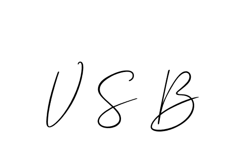 Make a beautiful signature design for name V S B. With this signature (Allison_Script) style, you can create a handwritten signature for free. V S B signature style 2 images and pictures png