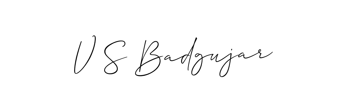 You should practise on your own different ways (Allison_Script) to write your name (V S Badgujar) in signature. don't let someone else do it for you. V S Badgujar signature style 2 images and pictures png