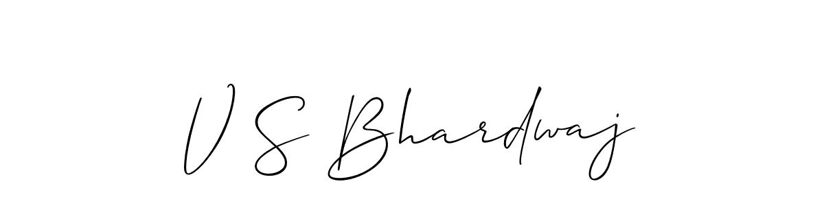 Make a beautiful signature design for name V S Bhardwaj. With this signature (Allison_Script) style, you can create a handwritten signature for free. V S Bhardwaj signature style 2 images and pictures png
