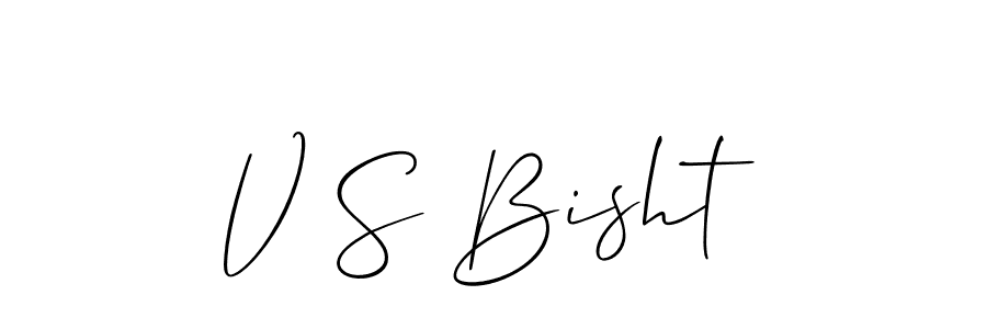 Make a beautiful signature design for name V S Bisht. With this signature (Allison_Script) style, you can create a handwritten signature for free. V S Bisht signature style 2 images and pictures png