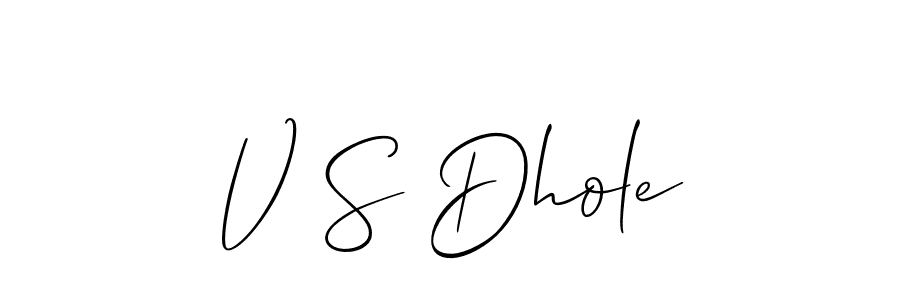 How to make V S Dhole name signature. Use Allison_Script style for creating short signs online. This is the latest handwritten sign. V S Dhole signature style 2 images and pictures png