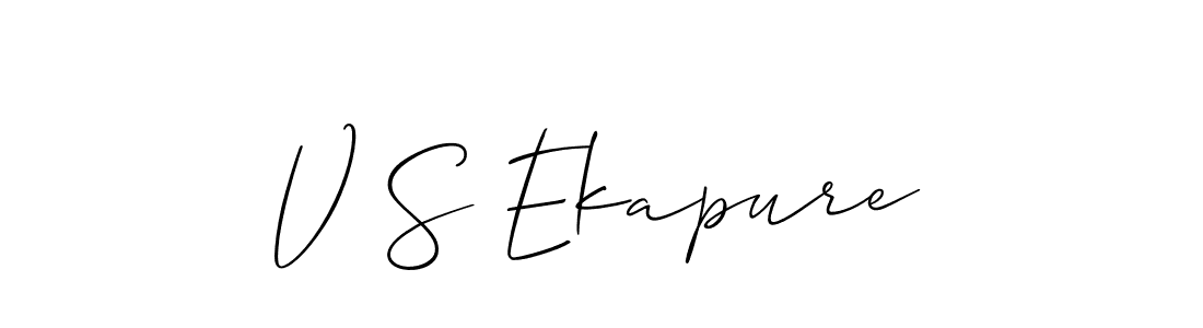 You should practise on your own different ways (Allison_Script) to write your name (V S Ekapure) in signature. don't let someone else do it for you. V S Ekapure signature style 2 images and pictures png