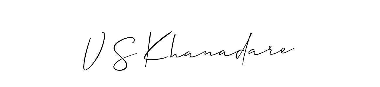 Design your own signature with our free online signature maker. With this signature software, you can create a handwritten (Allison_Script) signature for name V S Khanadare. V S Khanadare signature style 2 images and pictures png