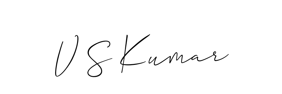 if you are searching for the best signature style for your name V S Kumar. so please give up your signature search. here we have designed multiple signature styles  using Allison_Script. V S Kumar signature style 2 images and pictures png