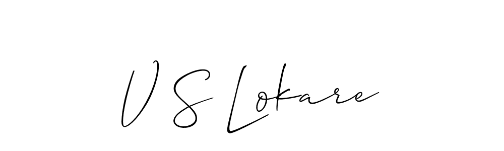 Use a signature maker to create a handwritten signature online. With this signature software, you can design (Allison_Script) your own signature for name V S Lokare. V S Lokare signature style 2 images and pictures png