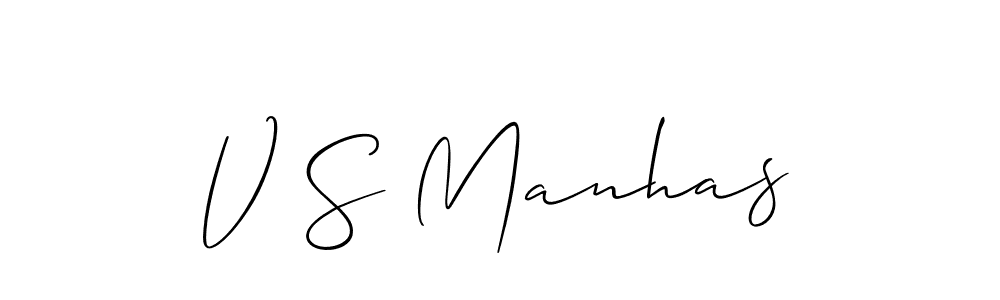 How to make V S Manhas signature? Allison_Script is a professional autograph style. Create handwritten signature for V S Manhas name. V S Manhas signature style 2 images and pictures png