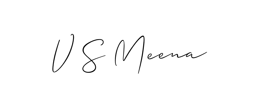 V S Meena stylish signature style. Best Handwritten Sign (Allison_Script) for my name. Handwritten Signature Collection Ideas for my name V S Meena. V S Meena signature style 2 images and pictures png