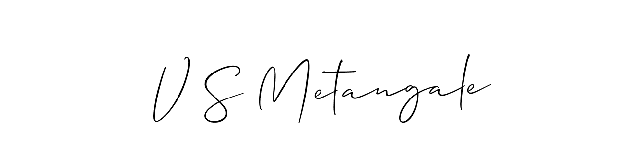 Also You can easily find your signature by using the search form. We will create V S Metangale name handwritten signature images for you free of cost using Allison_Script sign style. V S Metangale signature style 2 images and pictures png