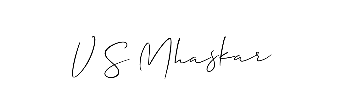 Make a beautiful signature design for name V S Mhaskar. With this signature (Allison_Script) style, you can create a handwritten signature for free. V S Mhaskar signature style 2 images and pictures png