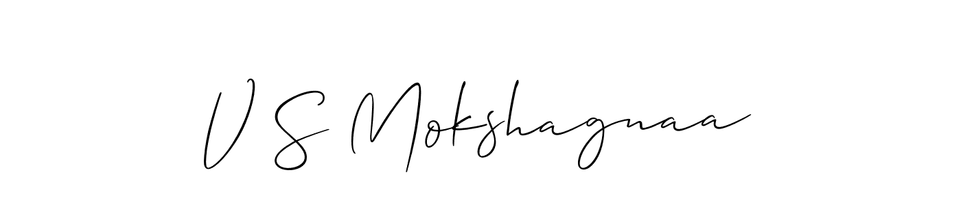 You can use this online signature creator to create a handwritten signature for the name V S Mokshagnaa. This is the best online autograph maker. V S Mokshagnaa signature style 2 images and pictures png