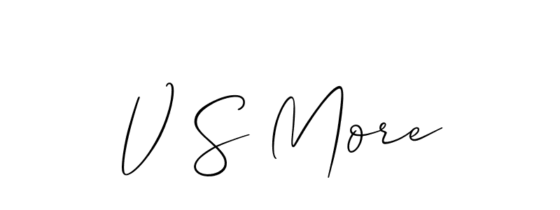 How to Draw V S More signature style? Allison_Script is a latest design signature styles for name V S More. V S More signature style 2 images and pictures png