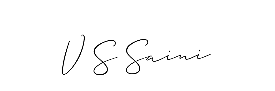 Design your own signature with our free online signature maker. With this signature software, you can create a handwritten (Allison_Script) signature for name V S Saini. V S Saini signature style 2 images and pictures png