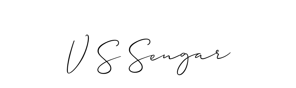 How to Draw V S Sengar signature style? Allison_Script is a latest design signature styles for name V S Sengar. V S Sengar signature style 2 images and pictures png