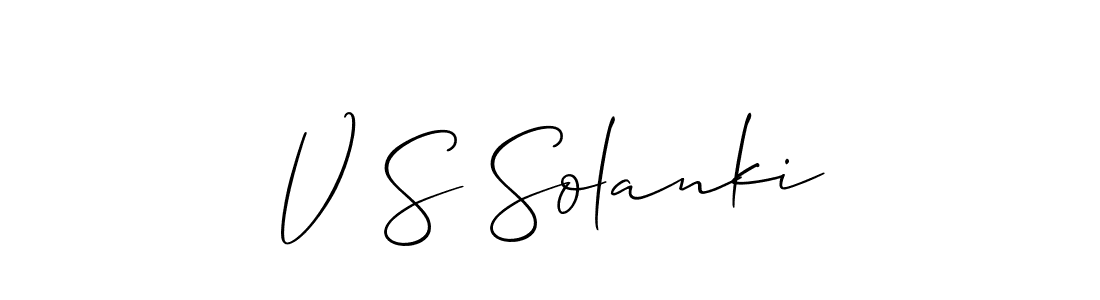 Also we have V S Solanki name is the best signature style. Create professional handwritten signature collection using Allison_Script autograph style. V S Solanki signature style 2 images and pictures png