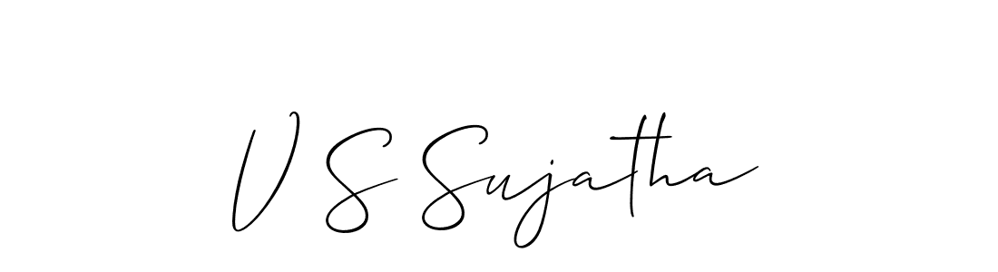 It looks lik you need a new signature style for name V S Sujatha. Design unique handwritten (Allison_Script) signature with our free signature maker in just a few clicks. V S Sujatha signature style 2 images and pictures png