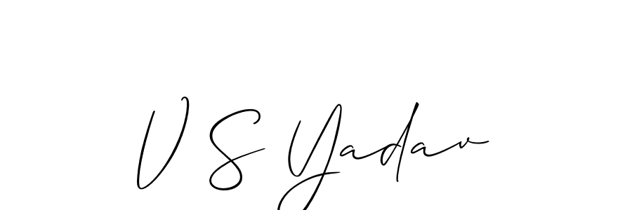 Also You can easily find your signature by using the search form. We will create V S Yadav name handwritten signature images for you free of cost using Allison_Script sign style. V S Yadav signature style 2 images and pictures png