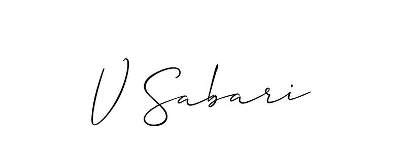 Make a short V Sabari signature style. Manage your documents anywhere anytime using Allison_Script. Create and add eSignatures, submit forms, share and send files easily. V Sabari signature style 2 images and pictures png