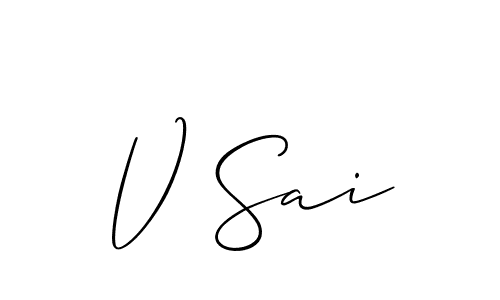 Allison_Script is a professional signature style that is perfect for those who want to add a touch of class to their signature. It is also a great choice for those who want to make their signature more unique. Get V Sai name to fancy signature for free. V Sai signature style 2 images and pictures png