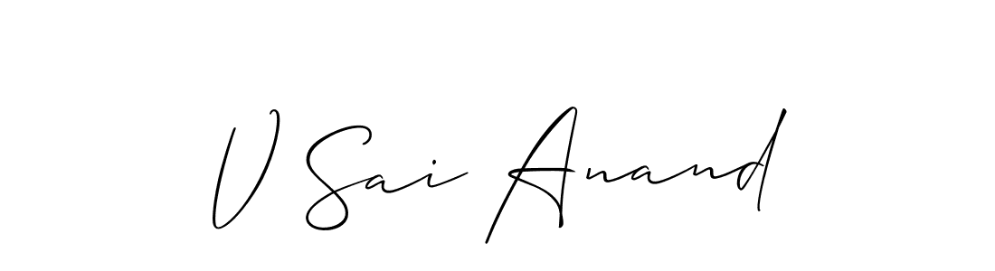 You should practise on your own different ways (Allison_Script) to write your name (V Sai Anand) in signature. don't let someone else do it for you. V Sai Anand signature style 2 images and pictures png