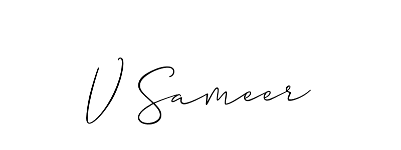 Design your own signature with our free online signature maker. With this signature software, you can create a handwritten (Allison_Script) signature for name V Sameer. V Sameer signature style 2 images and pictures png