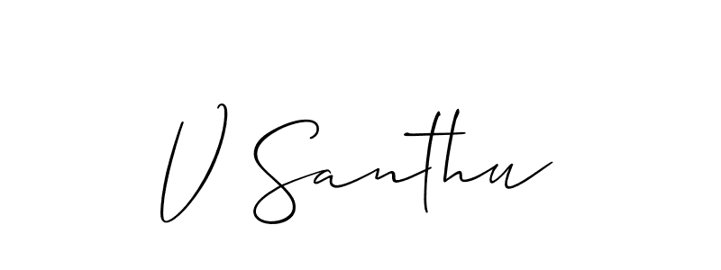 Best and Professional Signature Style for V Santhu. Allison_Script Best Signature Style Collection. V Santhu signature style 2 images and pictures png